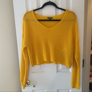 Wild Fable Yellow Cropped Sweater
